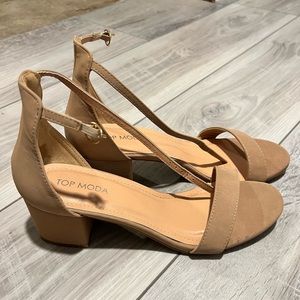 Top Moda Nude Block Heels Size 8.5